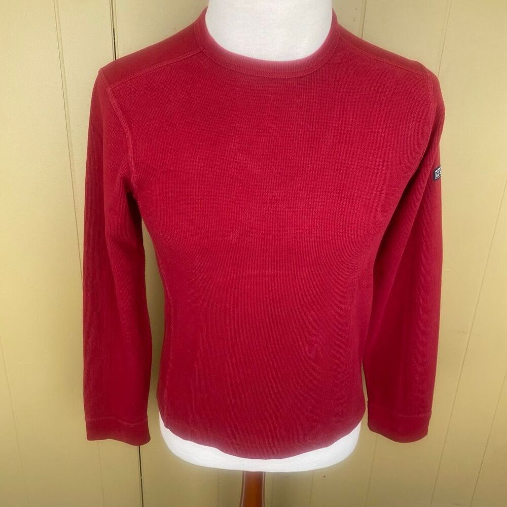 Abercrombie & Fitch men S crewneck Longsleeve muscle thermal shirt red